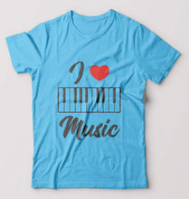 Load image into Gallery viewer, Love Music Piano T-Shirt for Men-Light Blue-Ektarfa.online