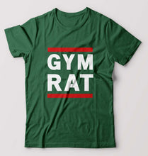 Load image into Gallery viewer, Gym Rat T-Shirt for Men-Bottle Green-Ektarfa.online