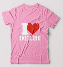 Load image into Gallery viewer, I Love Delhi T-Shirt for Men-Light Baby Pink-Ektarfa.online