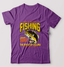 Load image into Gallery viewer, Fishing T-Shirt for Men-Purple-Ektarfa.online