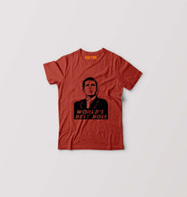Load image into Gallery viewer, Michael Scott Best Boss Kids T-Shirt for Boy/Girl-Brick Red-Ektarfa.online