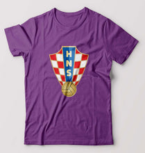 Load image into Gallery viewer, Croatia Football T-Shirt for Men-Purple-Ektarfa.online