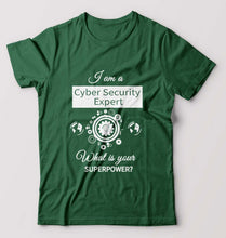 Load image into Gallery viewer, Cyber Security T-Shirt for Men-Bottle Green-Ektarfa.online