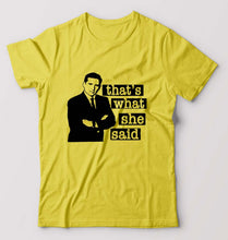 Load image into Gallery viewer, Michael Scott That's What She Said T-Shirt for Men-Yellow-Ektarfa.online
