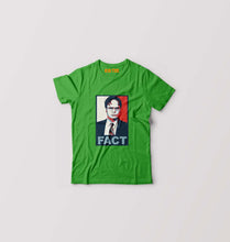 Load image into Gallery viewer, Dwight Schrute Fact T-Shirt for Boy/Girl-Flag Green-Ektarfa.online