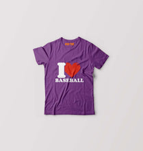 Load image into Gallery viewer, I Love Baseball Kids T-Shirt for Boy/Girl-Purple-Ektarfa.online
