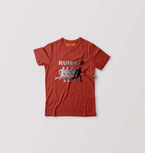 Load image into Gallery viewer, Runner Running Kids T-Shirt for Boy/Girl-Brick Red-Ektarfa.online