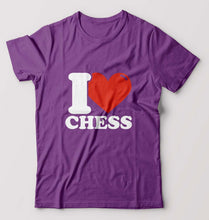 Load image into Gallery viewer, I Love Chess T-Shirt for Men-Purple-Ektarfa.online
