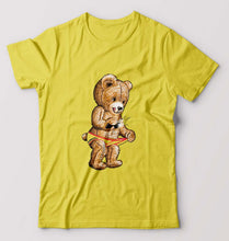 Load image into Gallery viewer, Domrebel Bear T-Shirt for Men-Yellow-Ektarfa.online