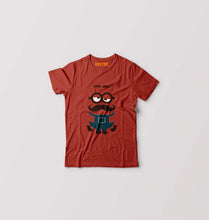 Load image into Gallery viewer, Minion Mustache Kids T-Shirt for Boy/Girl-Brick Red-Ektarfa.online
