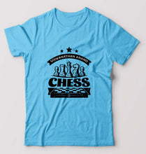Load image into Gallery viewer, Viswanathan Anand Chess T-Shirt for Men-Light Blue-Ektarfa.online