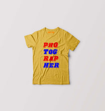 Load image into Gallery viewer, Photographer Kids T-Shirt for Boy/Girl-Golden yellow-Ektarfa.online