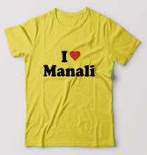 Load image into Gallery viewer, I Love Manali T-Shirt for Men-Yellow-Ektarfa.online