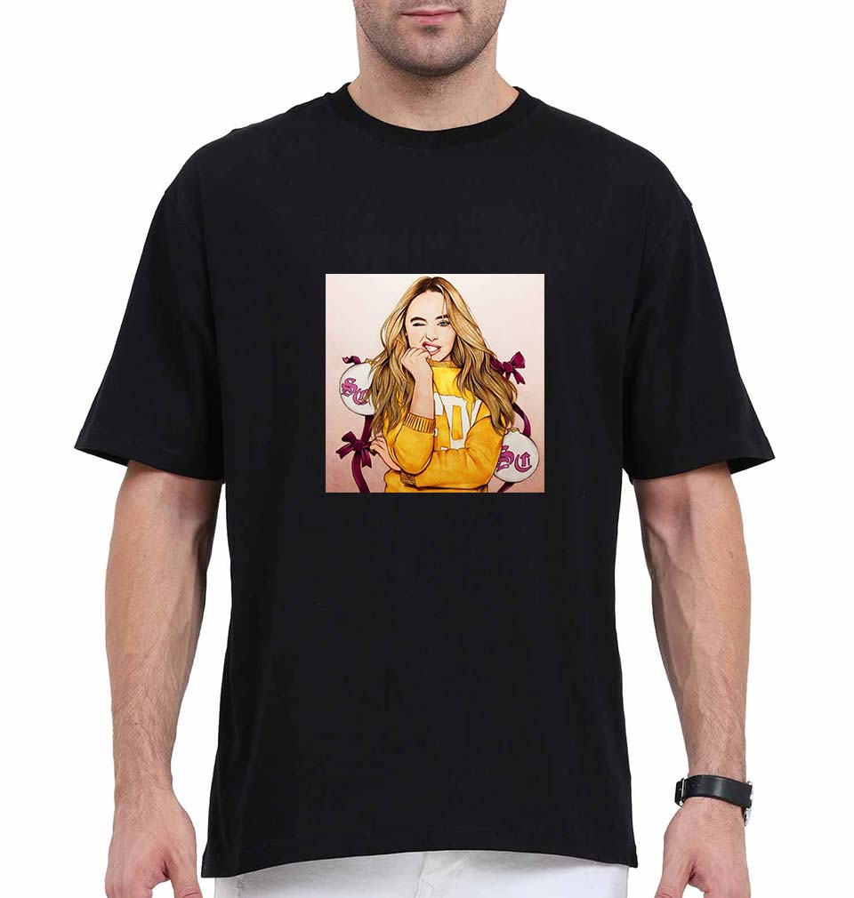 sabrina carpenter Oversized T-Shirt for Men-Black-Ektarfa.online