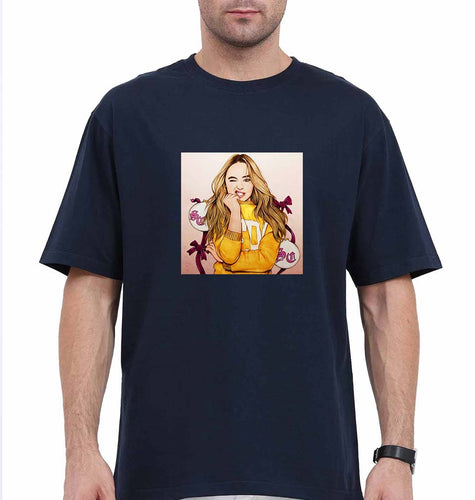 sabrina carpenter Oversized T-Shirt for Men-Navy Blue-Ektarfa.online
