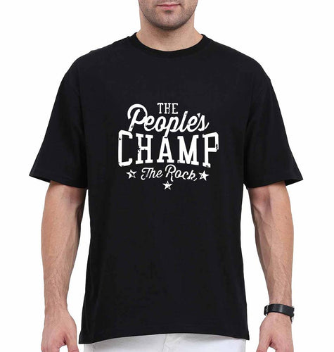 peoples champ Oversized T-Shirt for Men-Black-Ektarfa.online
