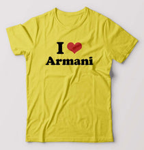 Load image into Gallery viewer, I Love Armani T-Shirt for Men-Yellow-Ektarfa.online
