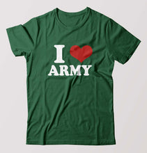 Load image into Gallery viewer, I Love Army T-Shirt for Men-Bottel Green-Ektarfa.online
