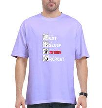 Load image into Gallery viewer, Eat Sleep Anime Repeat Oversized T-Shirt for Men
