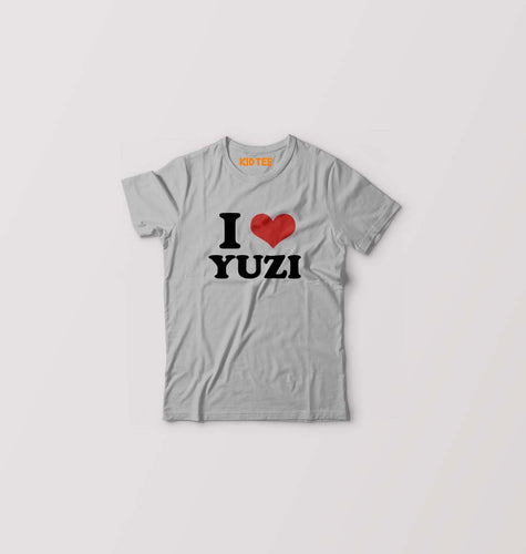 I LOVE YUZI T-Shirt for Boy/Girl-Grey-Ektarfa.online