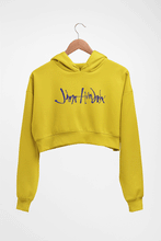 Load image into Gallery viewer, Jimi Hendrix Crop HOODIE FOR WOMEN-Mustard Yellow-Ektarfa.online
