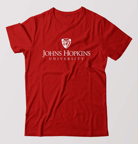 johns hopkins university T-Shirt for Men-Red-Ektarfa.online