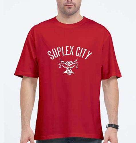 WWE Brock Lesnar Suplex City Oversized T-Shirt for Men-Red-Ektarfa.online