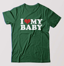 Load image into Gallery viewer, I LOVE MY BABY T-Shirt for Men-Bottel Green-Ektarfa.online
