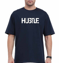 Load image into Gallery viewer, hustle Oversized T-Shirt for Men-Navy Blue-Ektarfa.online
