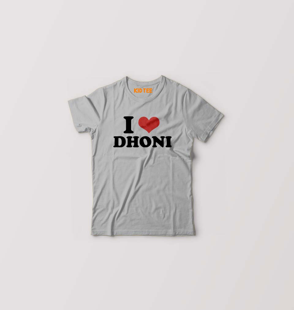 I LOVE DHONI T-Shirt for Boy/Girl-Grey-Ektarfa.online