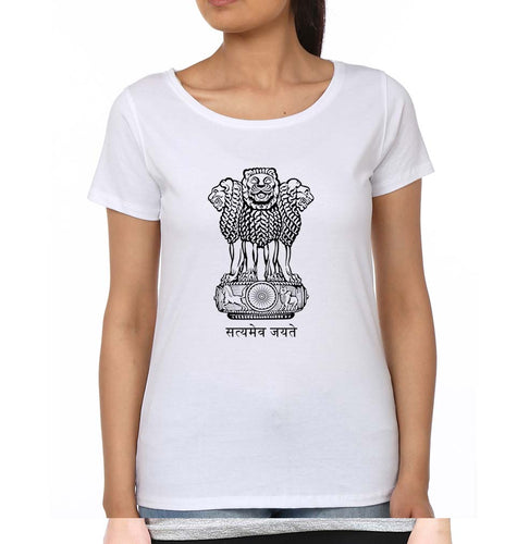 satyamev jayate T-Shirt for Women-White-Ektarfa.online