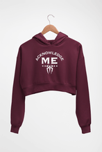 Load image into Gallery viewer, wwe roman reigns acknowledge me Crop HOODIE FOR WOMEN-Maroon-Ektarfa.online
