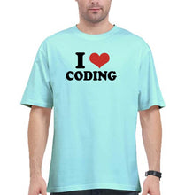Load image into Gallery viewer, I LOVE CODING Oversized T-Shirt for Men
