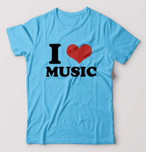 Load image into Gallery viewer, I LOVE MUSIC T-Shirt for Men-Light Blue-Ektarfa.online
