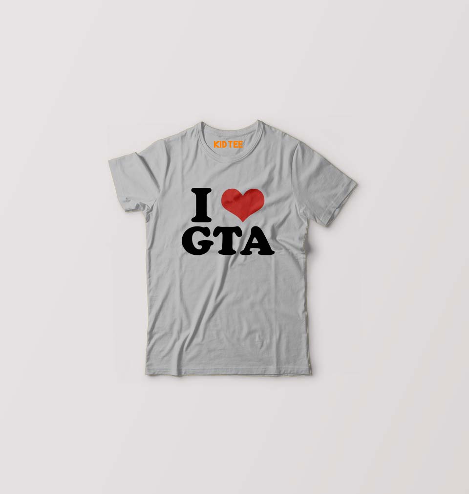 I LOVE GTA T-Shirt for Boy/Girl-Grey-Ektarfa.online
