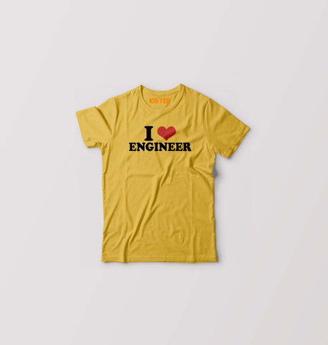 I LOVE ENGINEER T-Shirt for Boy/Girl-Golden Yellow-Ektarfa.online