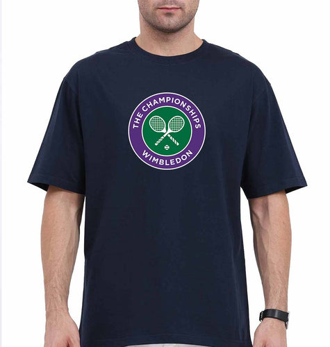 wimbledon Oversized T-Shirt for Men-Navy Blue-Ektarfa.online