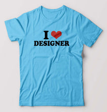 Load image into Gallery viewer, I LOVE DESIGNER T-Shirt for Men-Light Blue-Ektarfa.online
