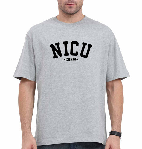 NICU crew Oversized T-Shirt for Men-Grey-Ektarfa.online