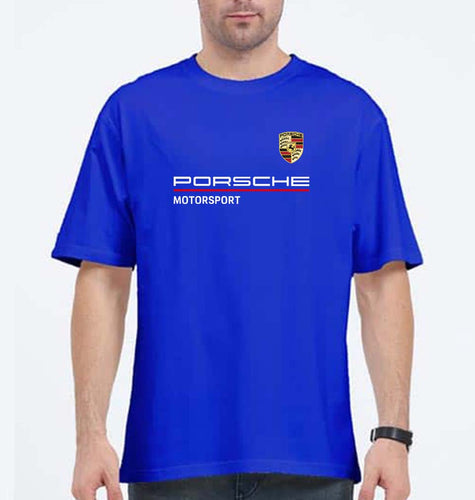 Porsche Oversized T-Shirt for Men-Royal Blue-Ektarfa.online