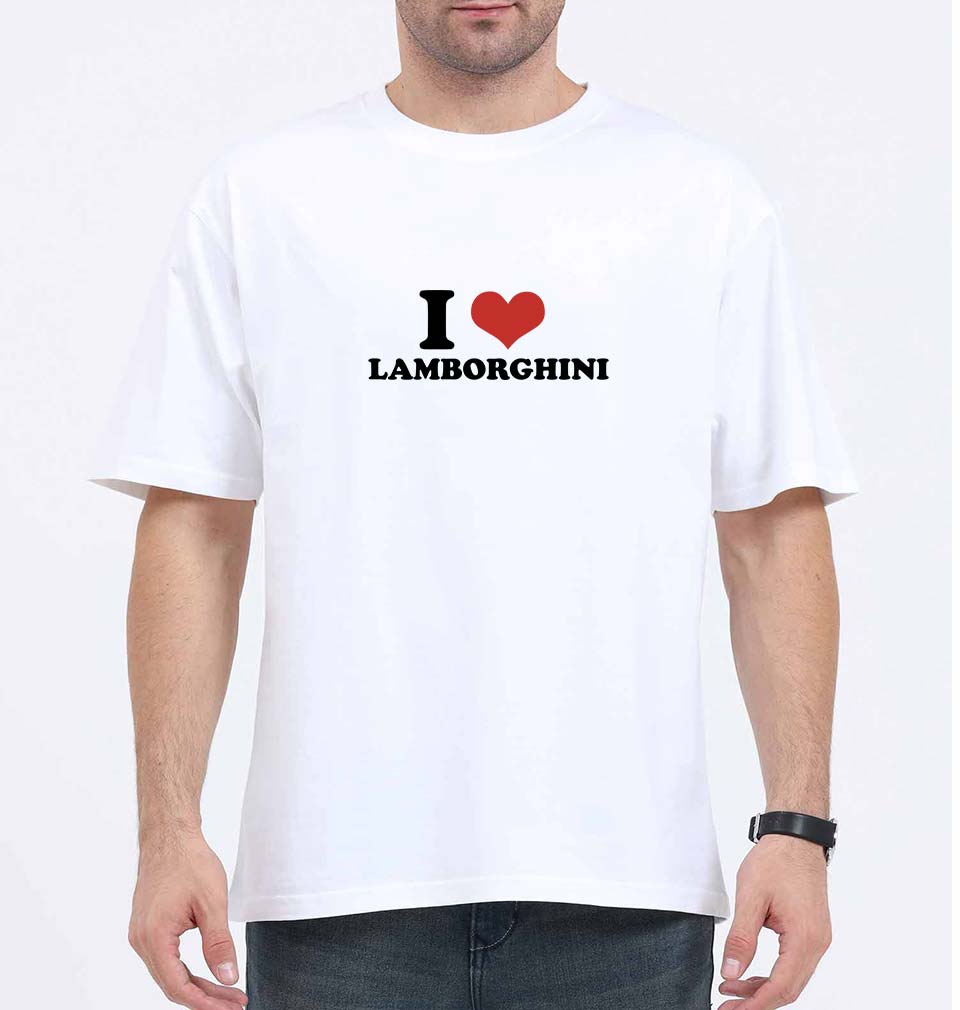 I LOVE LAMBORGHINI Oversized T-Shirt for Men