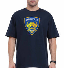 Load image into Gallery viewer, chennaiyin FC Oversized T-Shirt for Men-Navy Blue-Ektarfa.online
