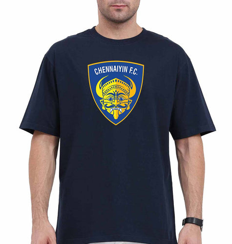 chennaiyin FC Oversized T-Shirt for Men-Navy Blue-Ektarfa.online