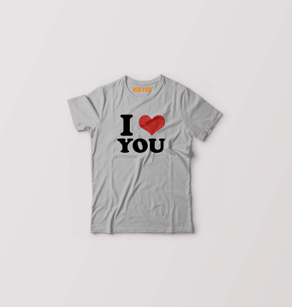 I LOVE YOU T-Shirt for Boy/Girl-Grey-Ektarfa.online