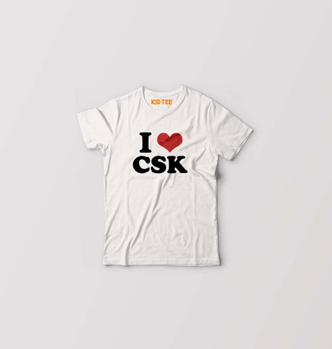 I LOVE CSK T-Shirt for Boy/Girl-White-Ektarfa.online