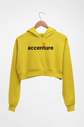 Accenture Crop HOODIE FOR WOMEN-Mustard Yellow-Ektarfa.online