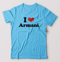 Load image into Gallery viewer, I Love Armani T-Shirt for Men-Light Blue-Ektarfa.online
