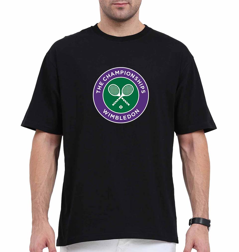wimbledon Oversized T-Shirt for Men-Black-Ektarfa.online