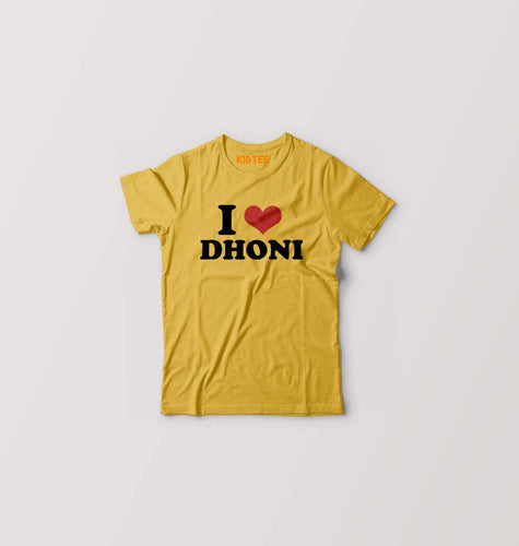 I LOVE DHONI T-Shirt for Boy/Girl-Golden Yellow-Ektarfa.online