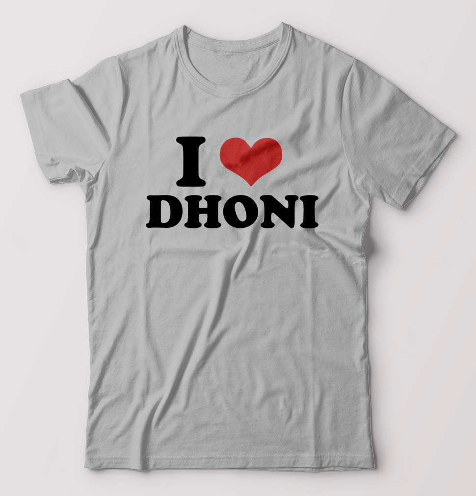 I LOVE DHONI T-Shirt for Men-Grey Melange-Ektarfa.online